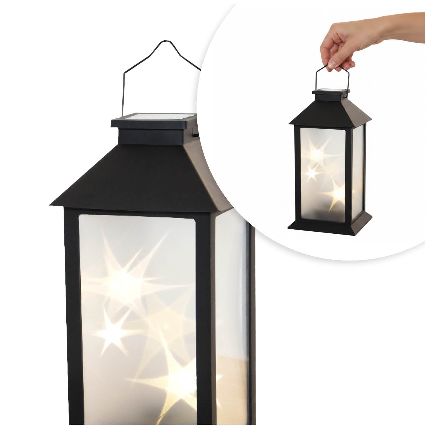 Solar garden lamp LED CANDELIO STAR 2700K IP44 black LED2B