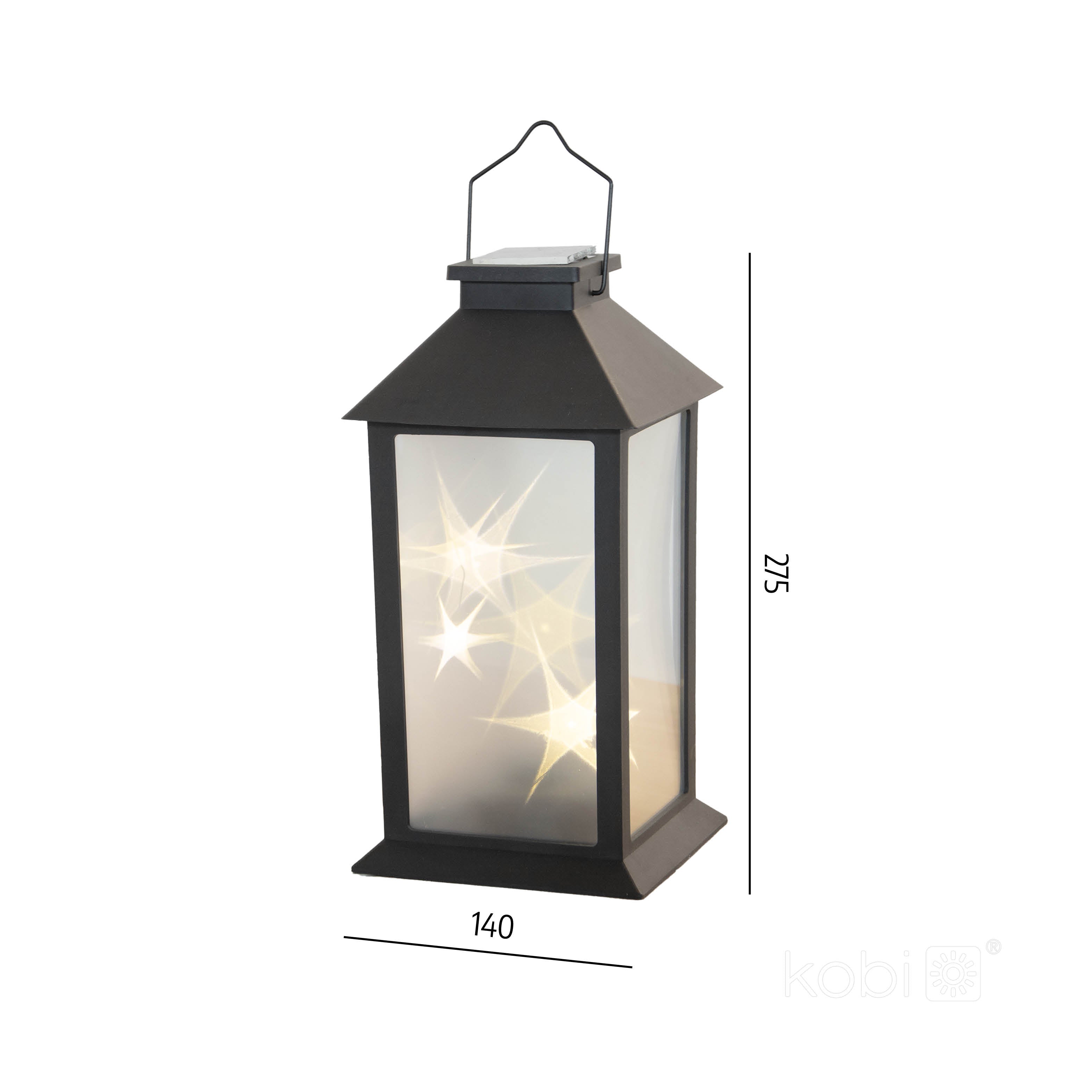 Solar garden lamp LED CANDELIO STAR 2700K IP44 black LED2B