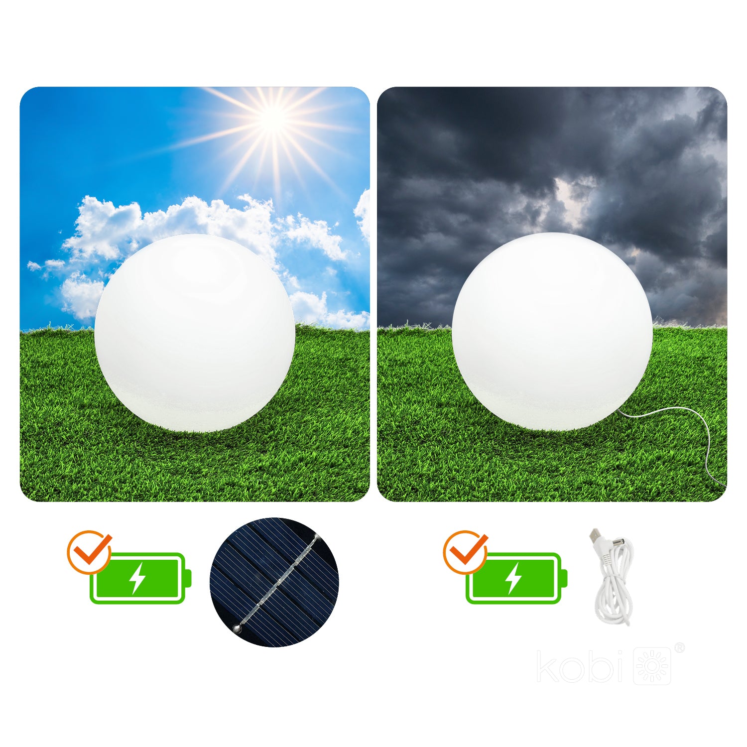 Garden lamp Solar LED GARDEN BALL 30cm 3000K+RGB Kobi Design