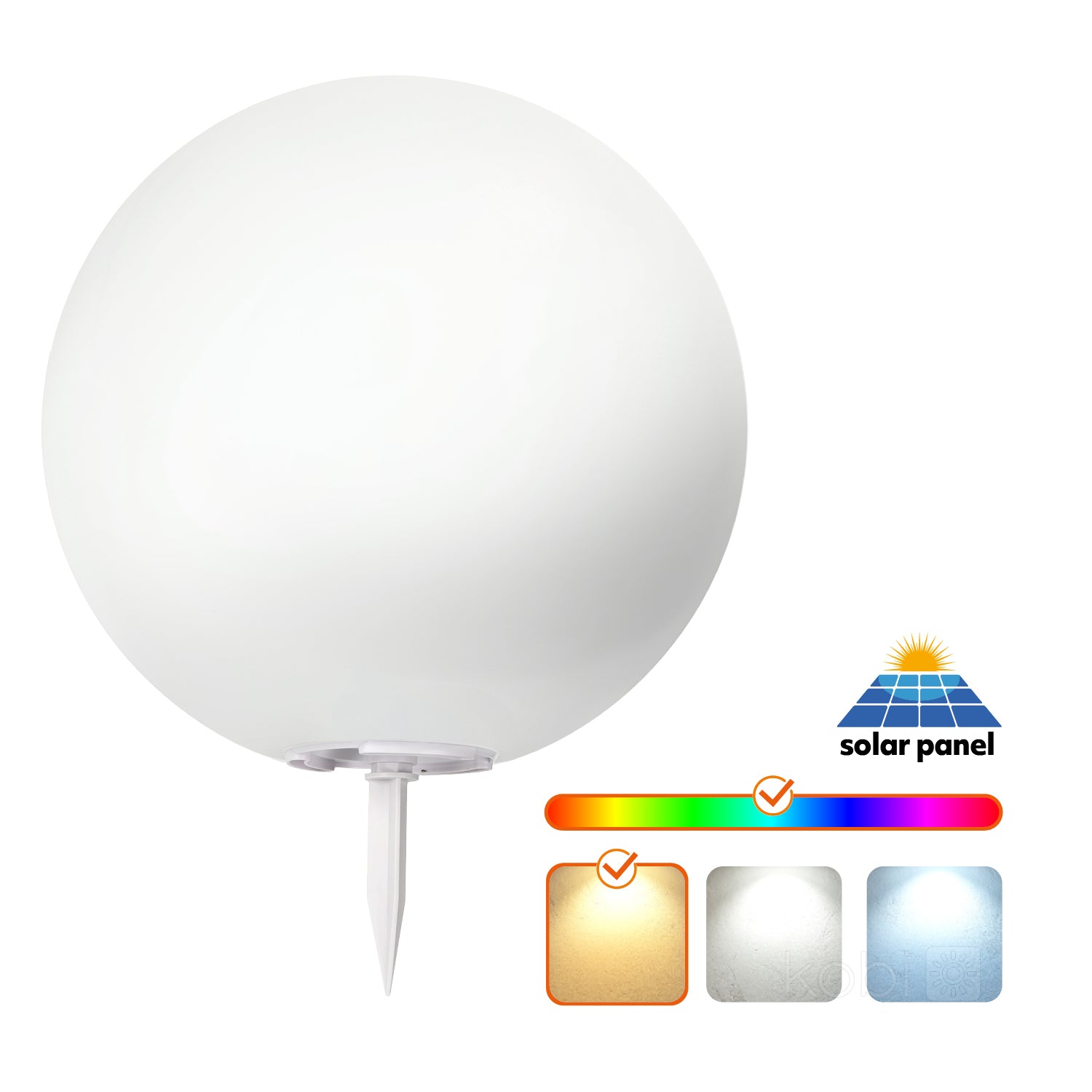 Garden lamp Solar LED GARDEN BALL 40cm 3000K+RGB Kobi Design