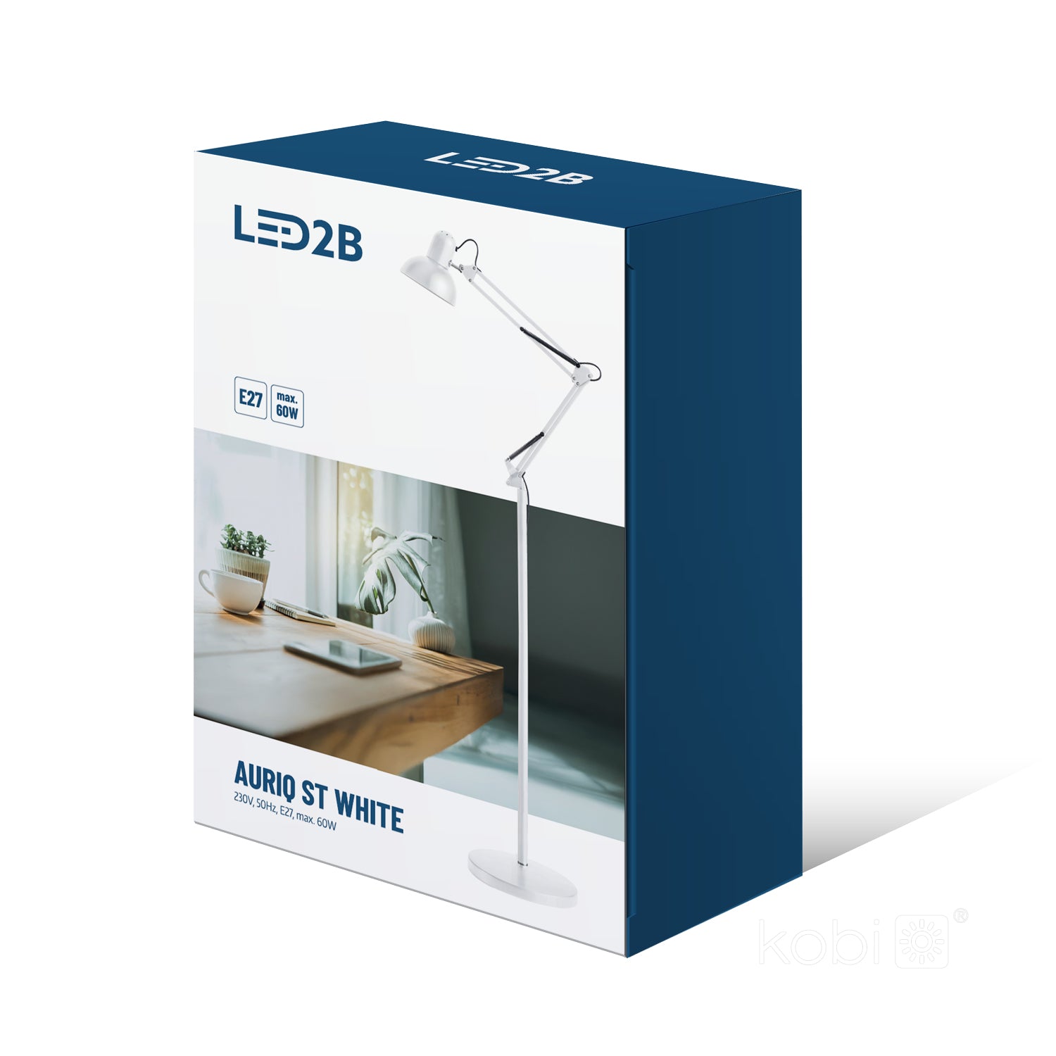 Floor lamp AURIQ ST 1xE27 white LED2B