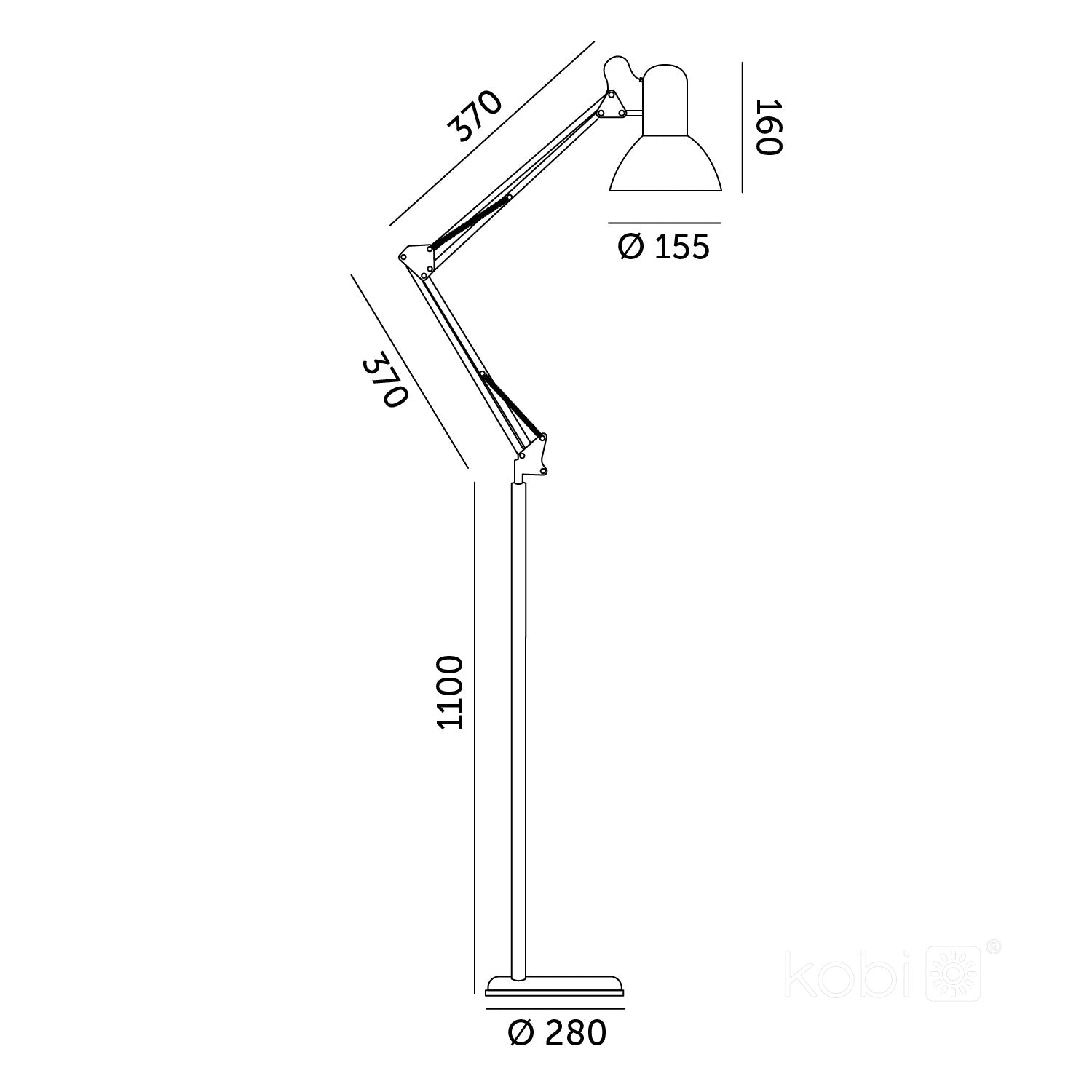 Floor lamp AURIQ ST 1xE27 black LED2B