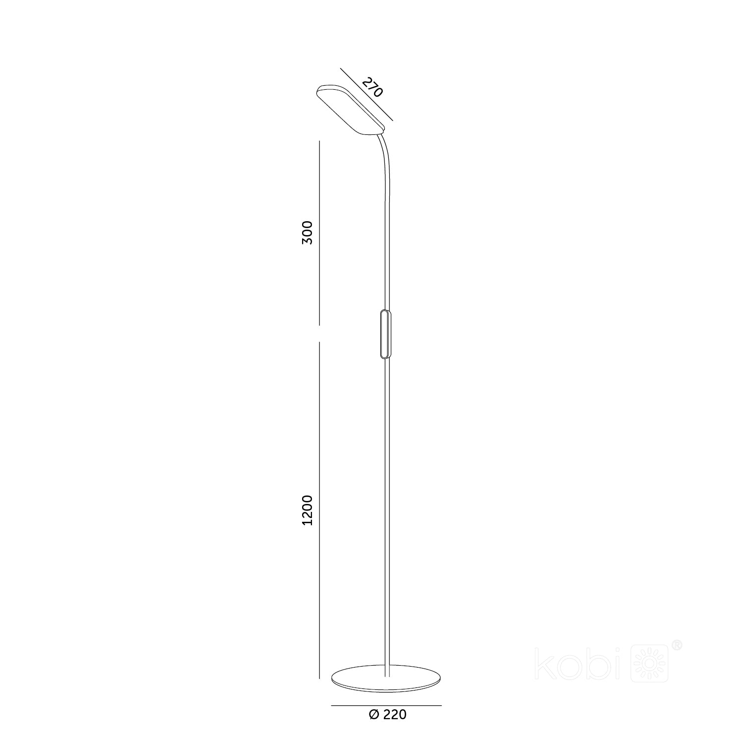 Floor lamp LED TEILO 10W 3CCT black LED2B