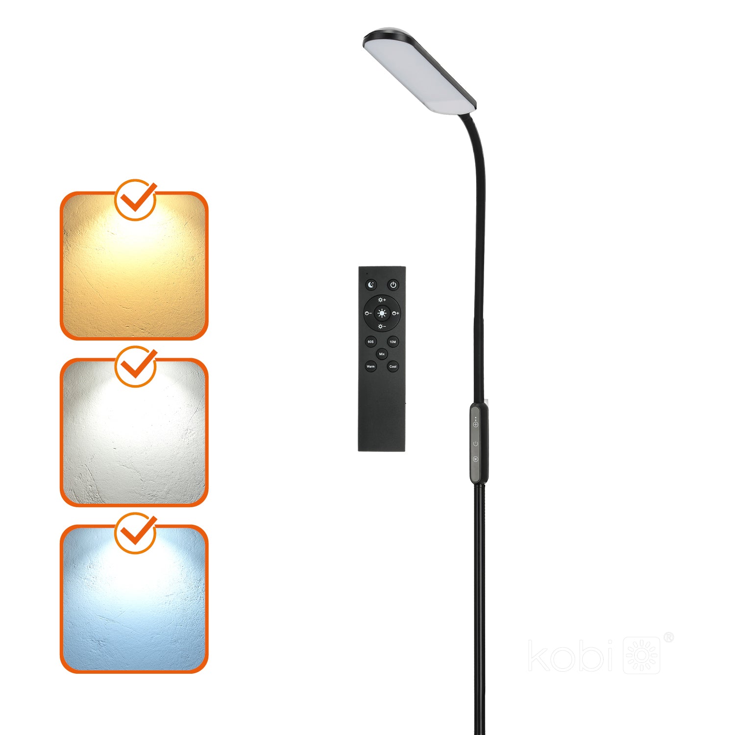 Floor lamp LED TEILO 10W 3CCT black LED2B