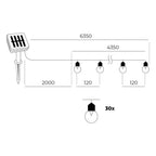 Solar garden lamp SOLAR 30 LED STARLIGHT 3000K LED2B