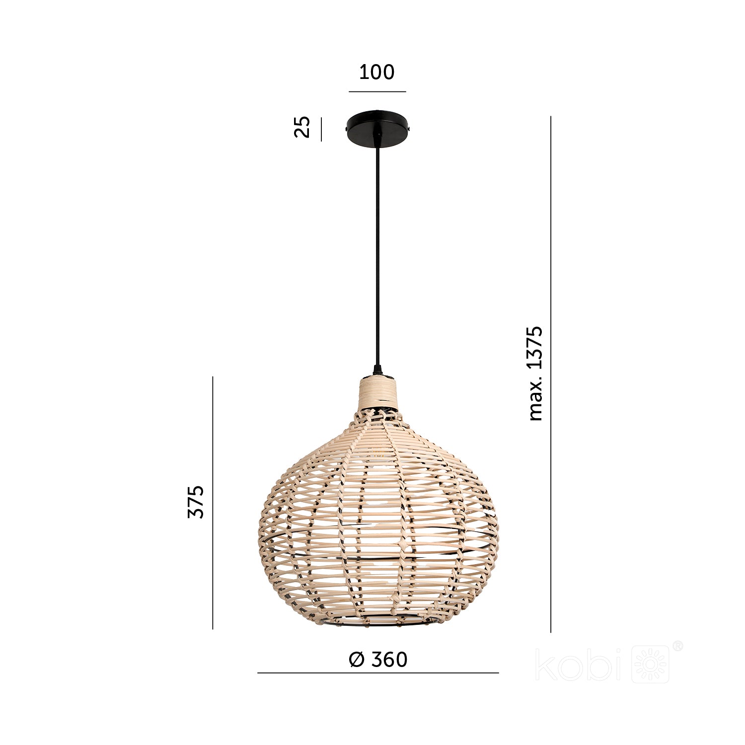 Ceiling lamp REDDI 1xE27 Kobi Design