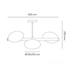 Ceiling lamp ELIPSE ELEGANCE S3 3xG9 Kobi Design