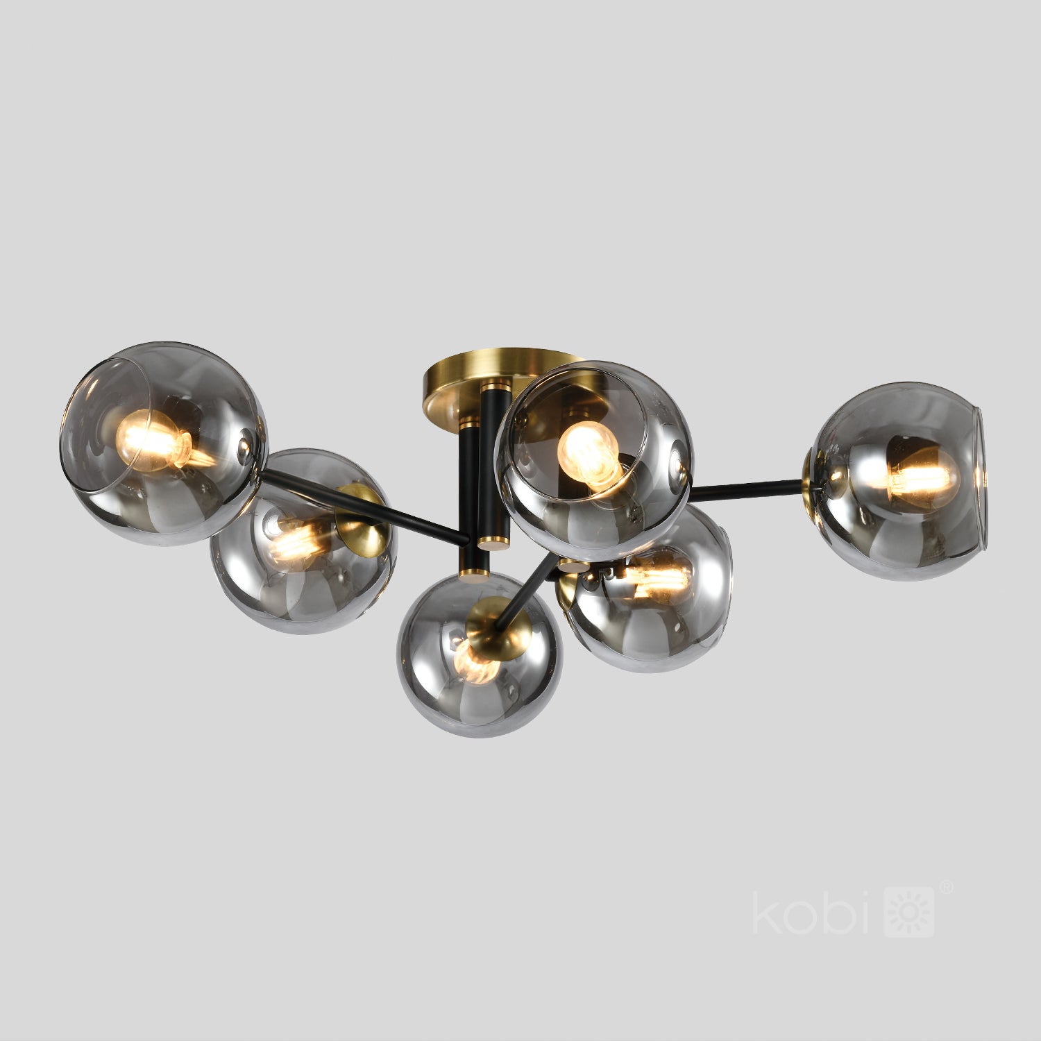 Ceiling lamp GLOBE ELEGANCE SMOKE S6 6xE14 Kobi Design