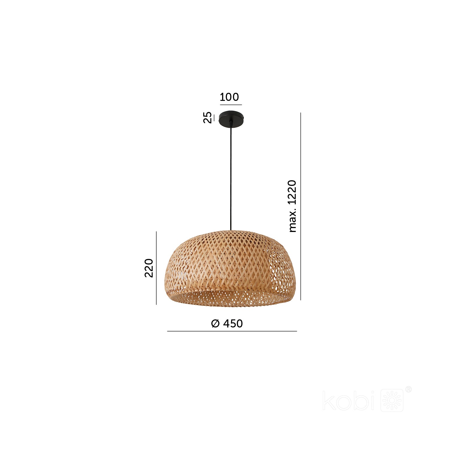 Hanging lamp BOHO BAKU L 1xE27 Kobi Design