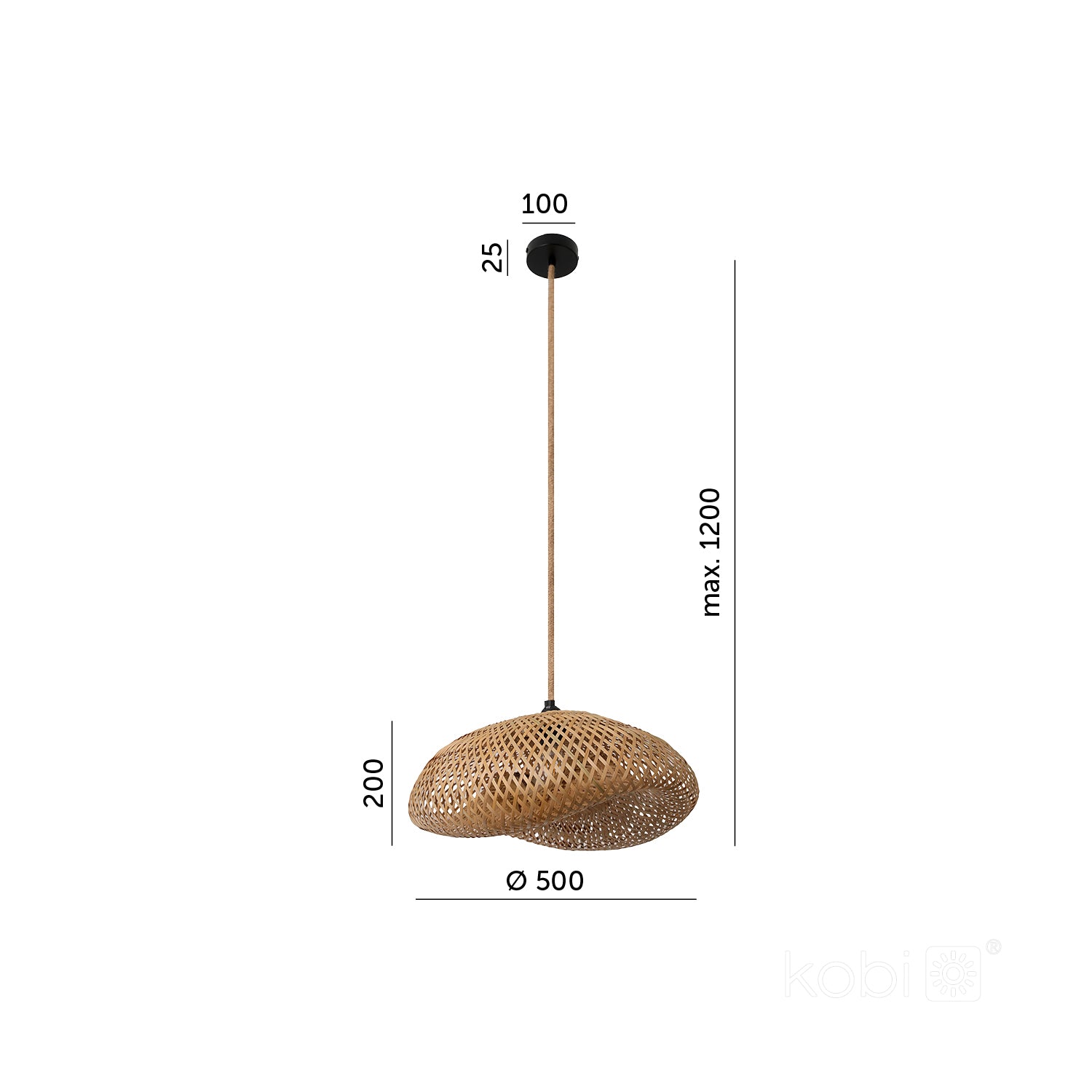 Hanging lamp BOHO BRUGIA M RB 1xE27 Kobi Design
