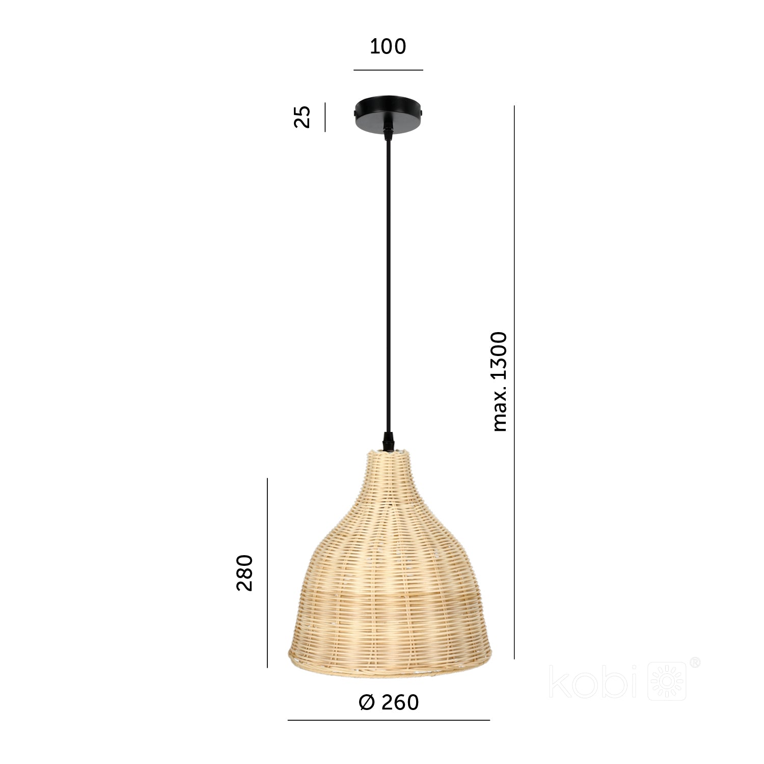Hanging lamp BOHO RENNES 1xE27 Kobi Design