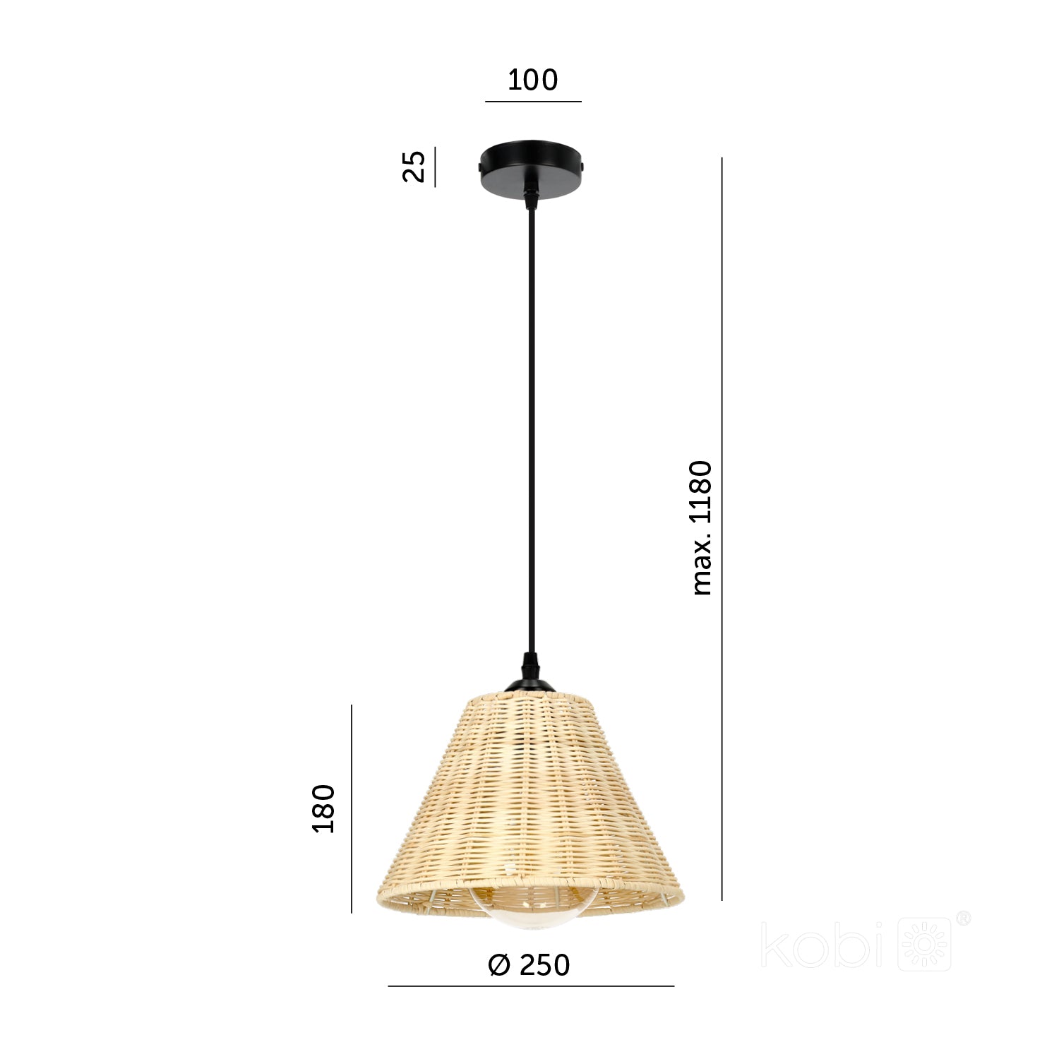 Hanging lamp BOHO RONDA 1xE27 Kobi Design