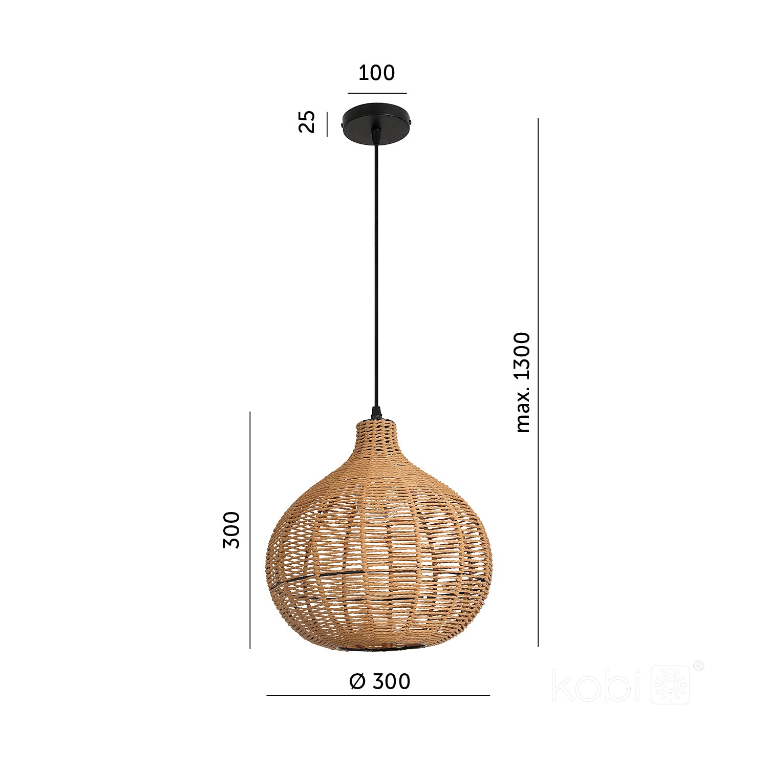 Hanging lamp BOHO SILVON 1xE27 Kobi Design