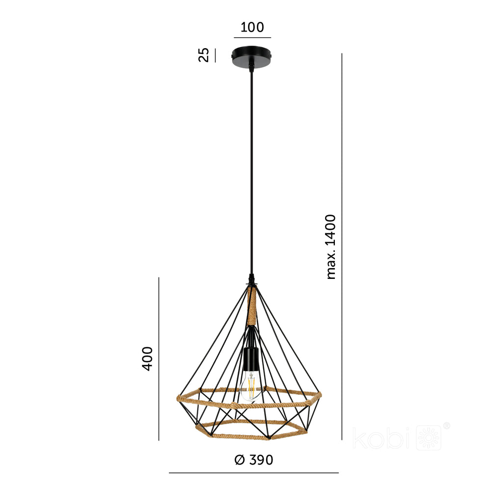 Hanging lamp BOHO VIENNA 1xE27 Kobi Design