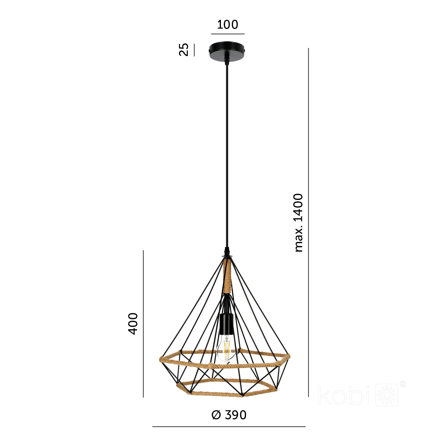 Hanging lamp BOHO VIENNA 1xE27 Kobi Design