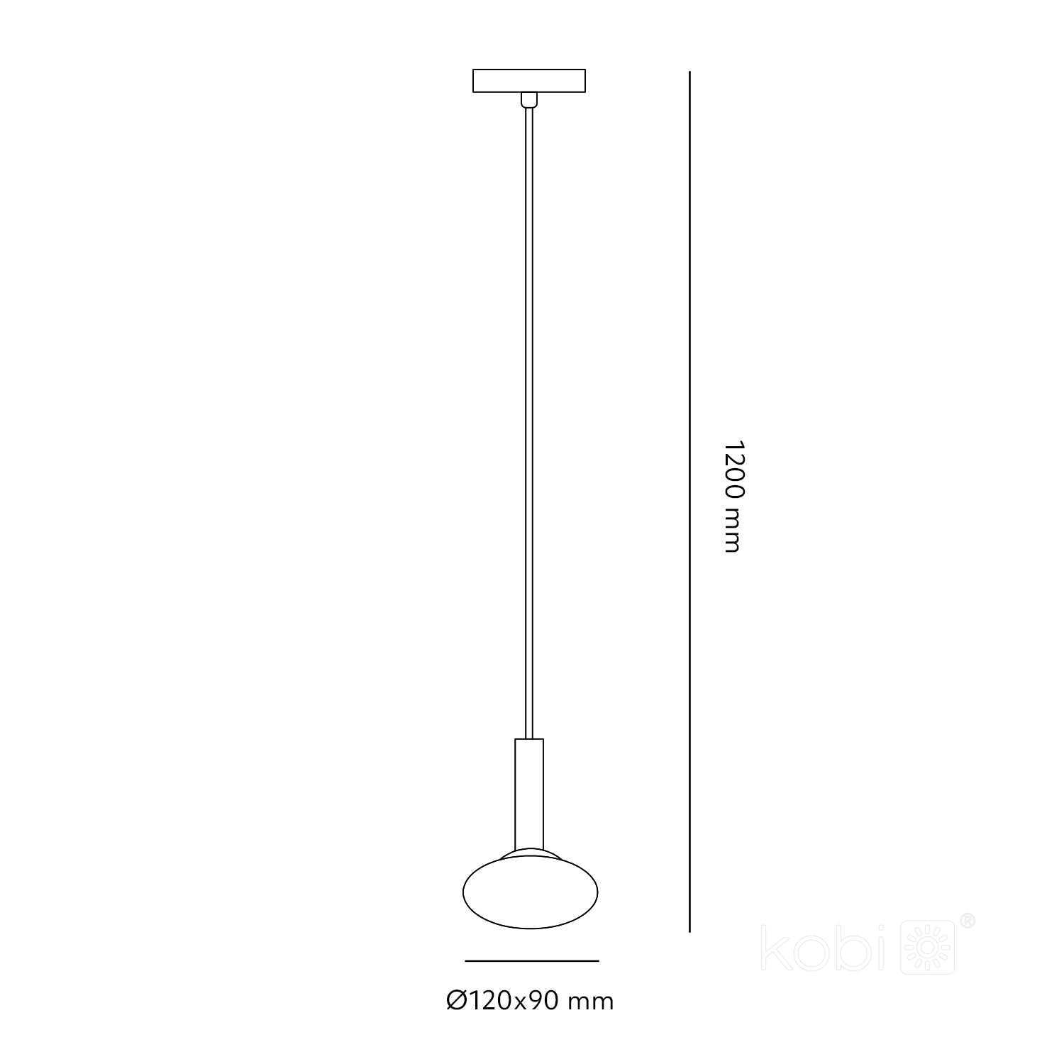 Hanging lamp ELIPSE ELEGANCE S 1xG9 Kobi Design