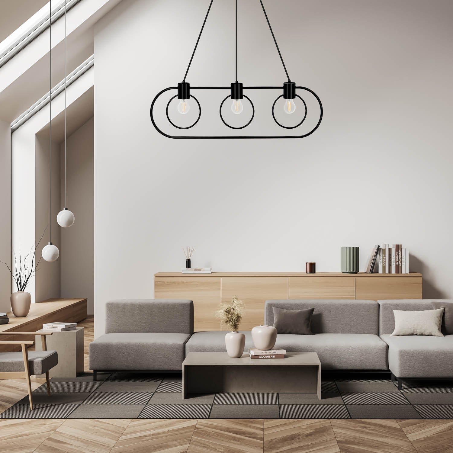FREDO CIRCLE 3 black pendant lamp