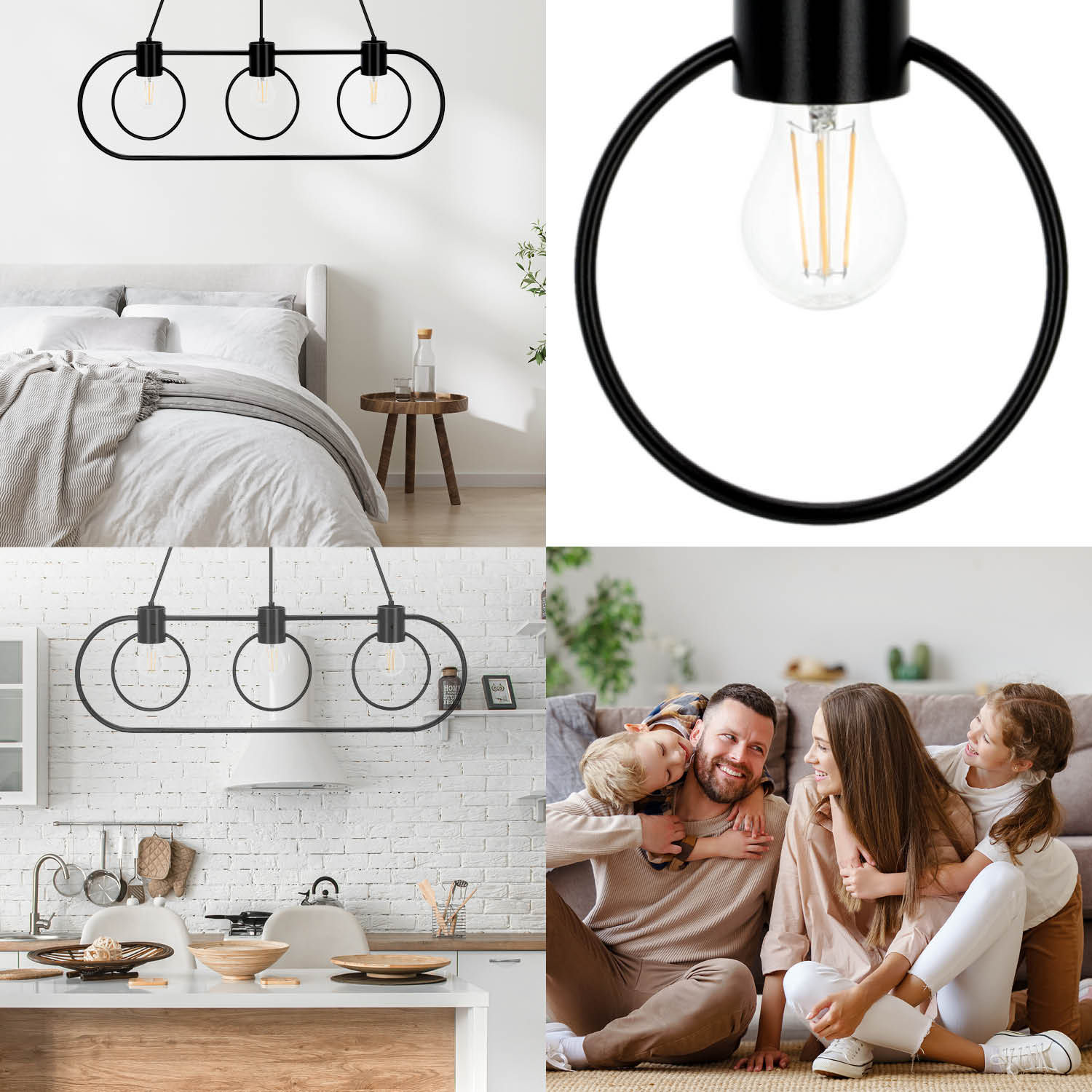 FREDO CIRCLE 3 black pendant lamp