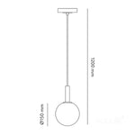 Hanging lamp GLOBE ELEGANCE ASH S 1xG9 Kobi Design
