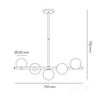Hanging lamp GLOBE ELEGANCE GOLD S5 5xG9 Kobi Design