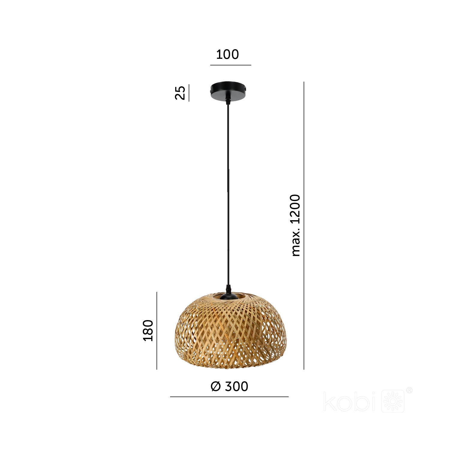 Hanging lamp LOTUS BAMBOO S 1xE27 LLS