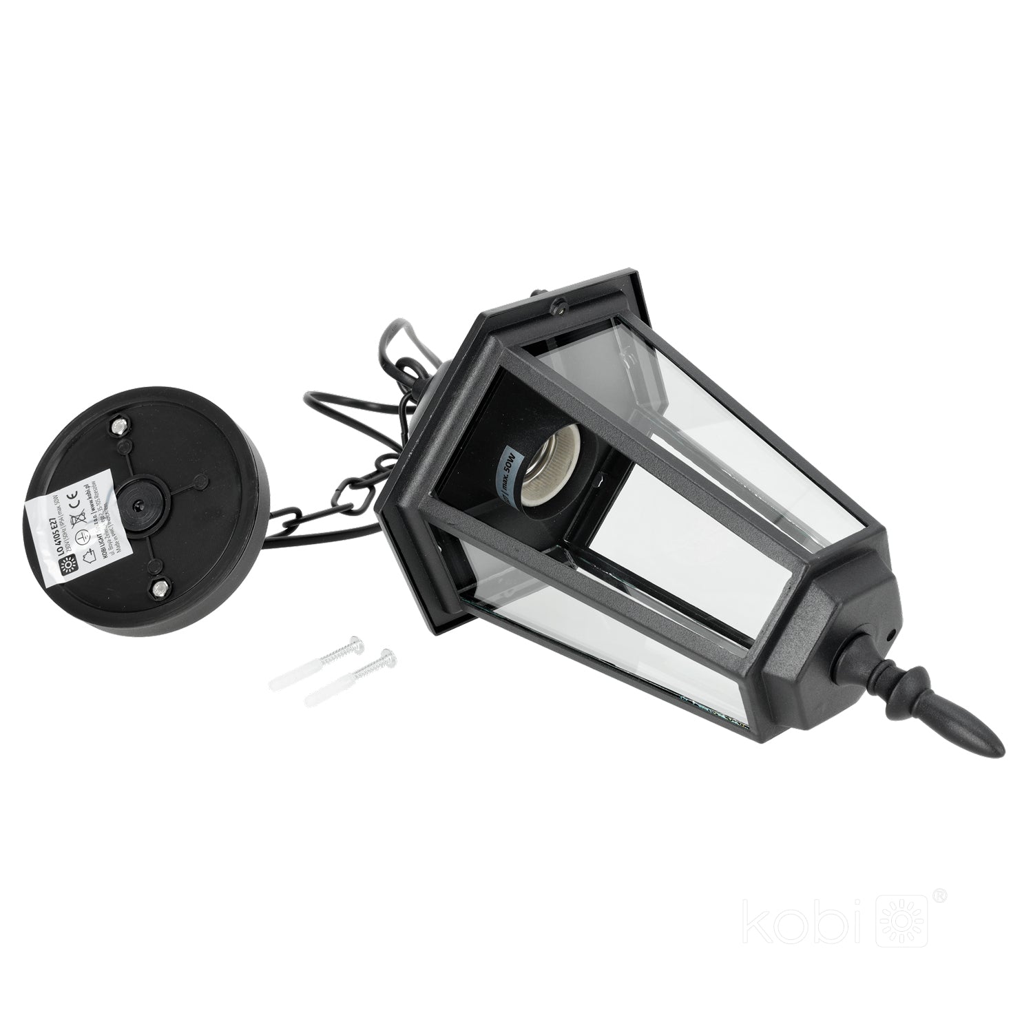 Garden hanging lamp LO4105 1xE27 IP54 black Kobi