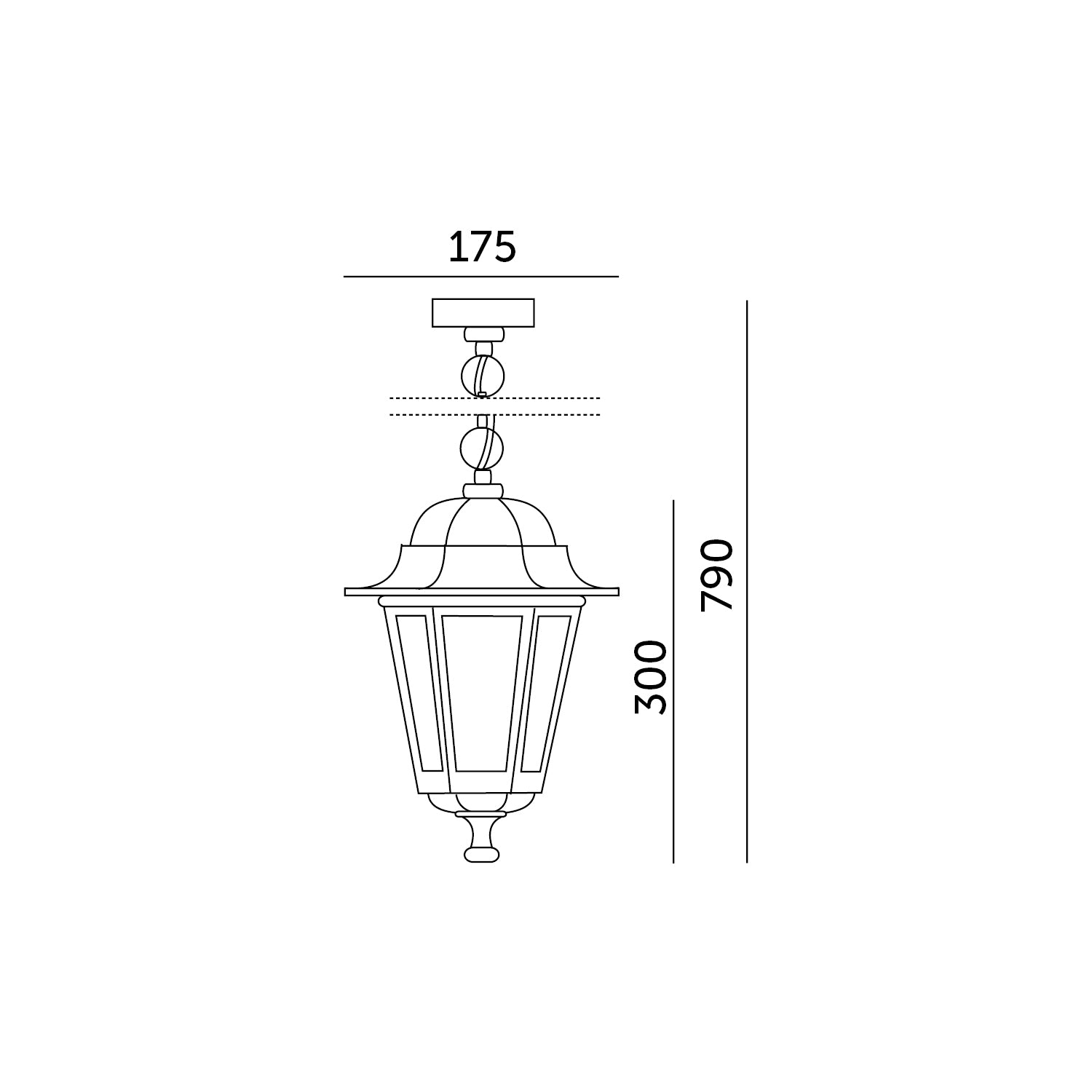 Garden hanging lamp LO4105 1xE27 IP54 black Kobi