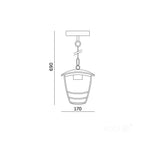 Garden hanging lamp TEVIO W 1xE27 IP54 black LED2B