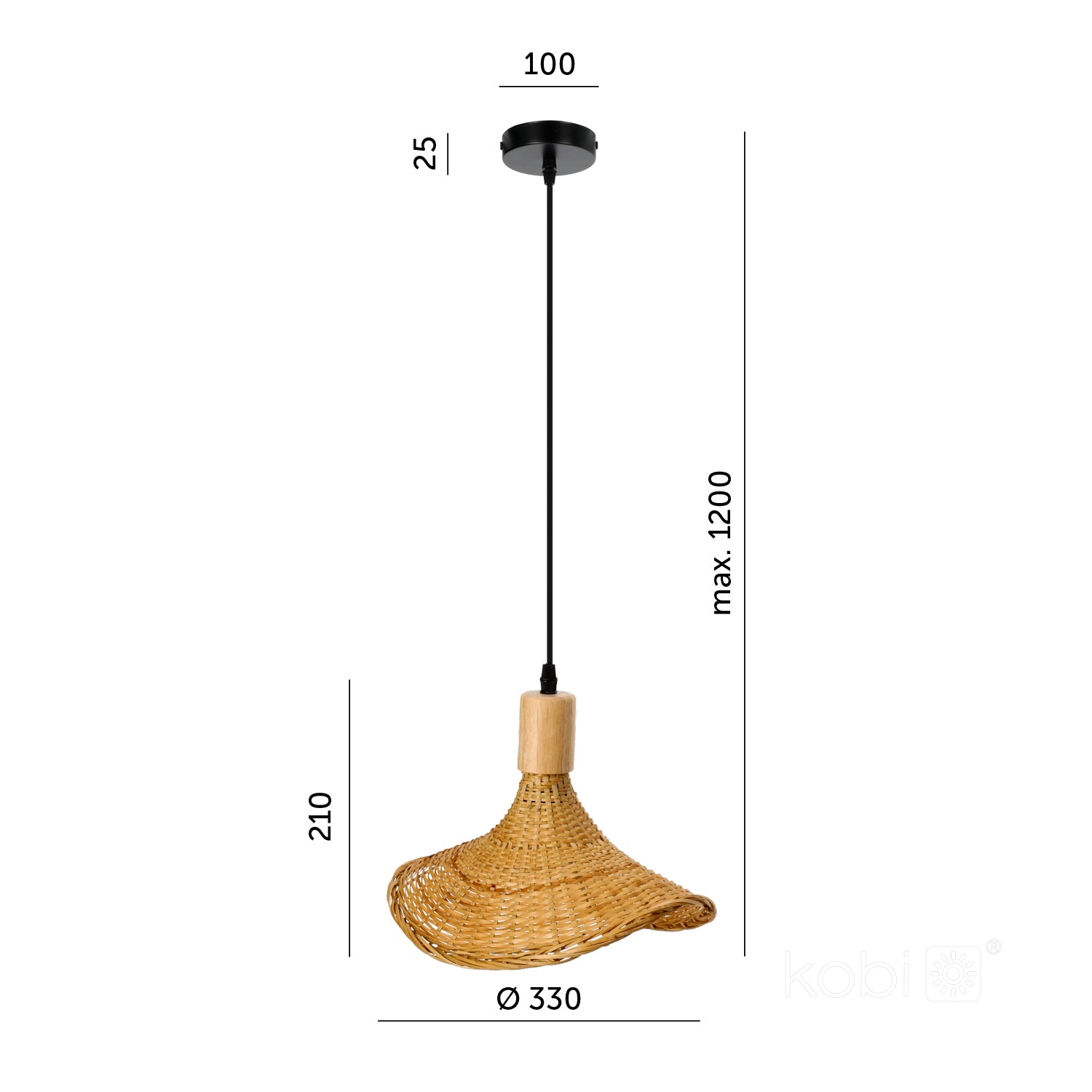 Hanging lamp SOLIX BAMBOO 1xE27 LLS
