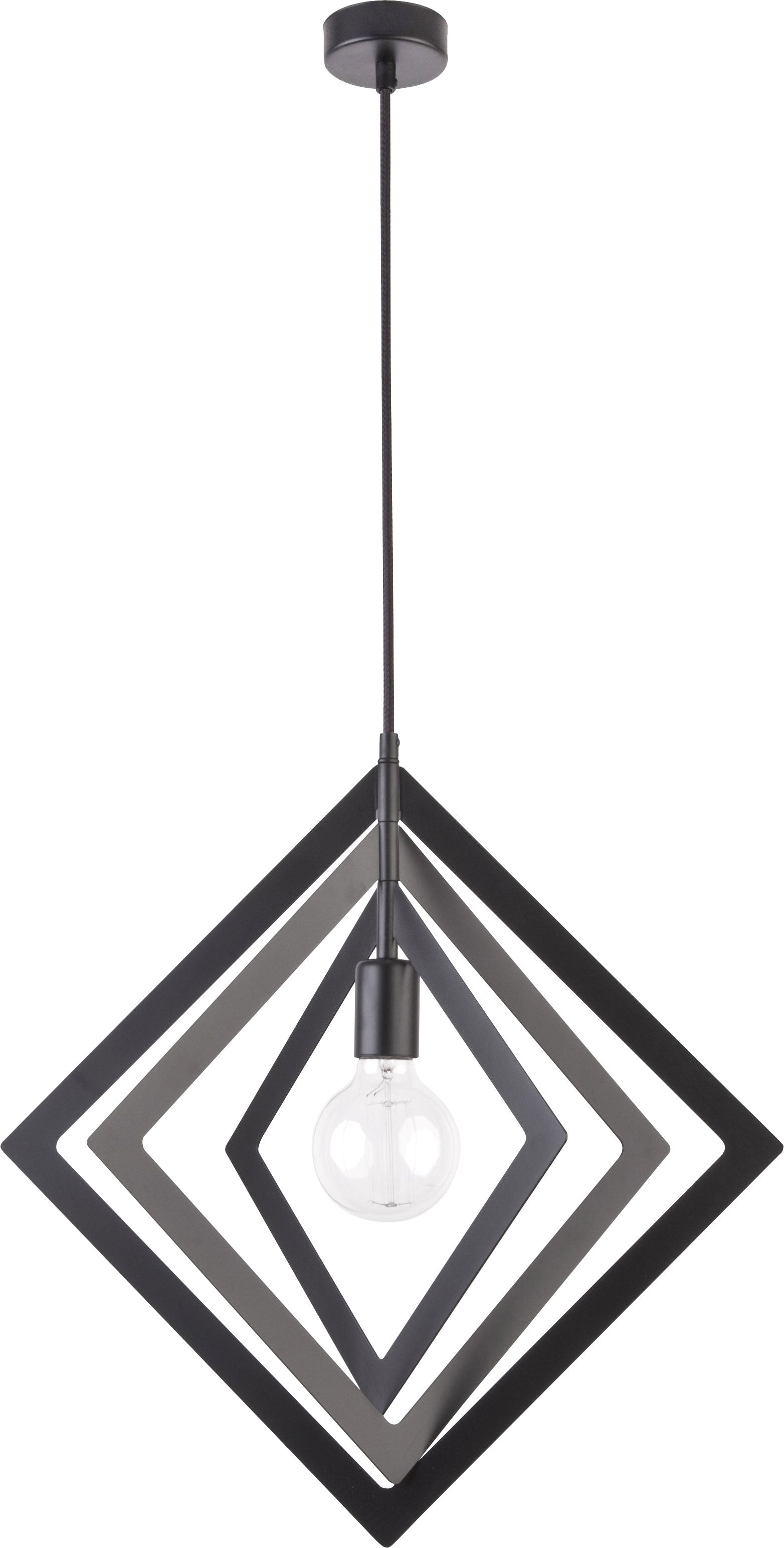 Hanging lamp TRIK M ROMB black