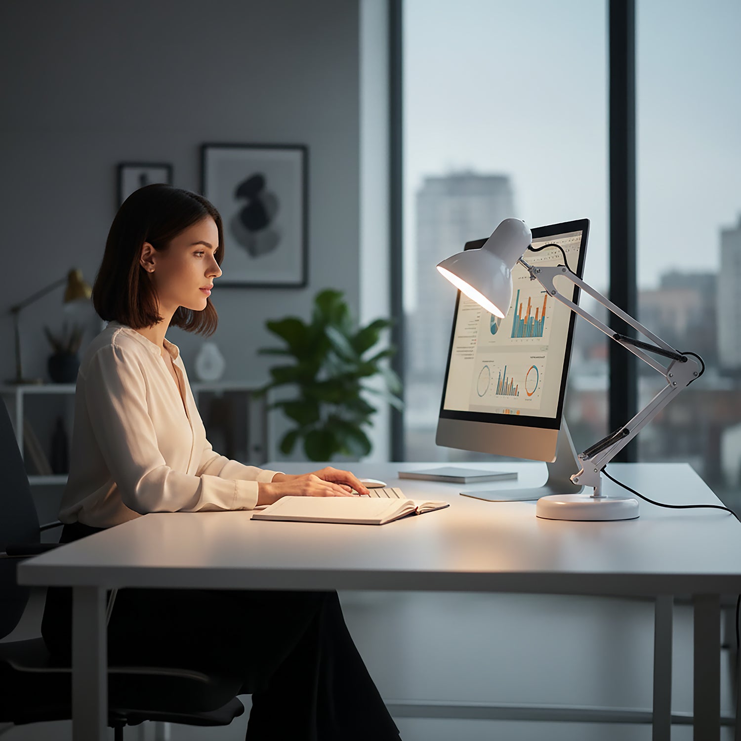 Desk lamp AURIQ 1xE27 White LED2B