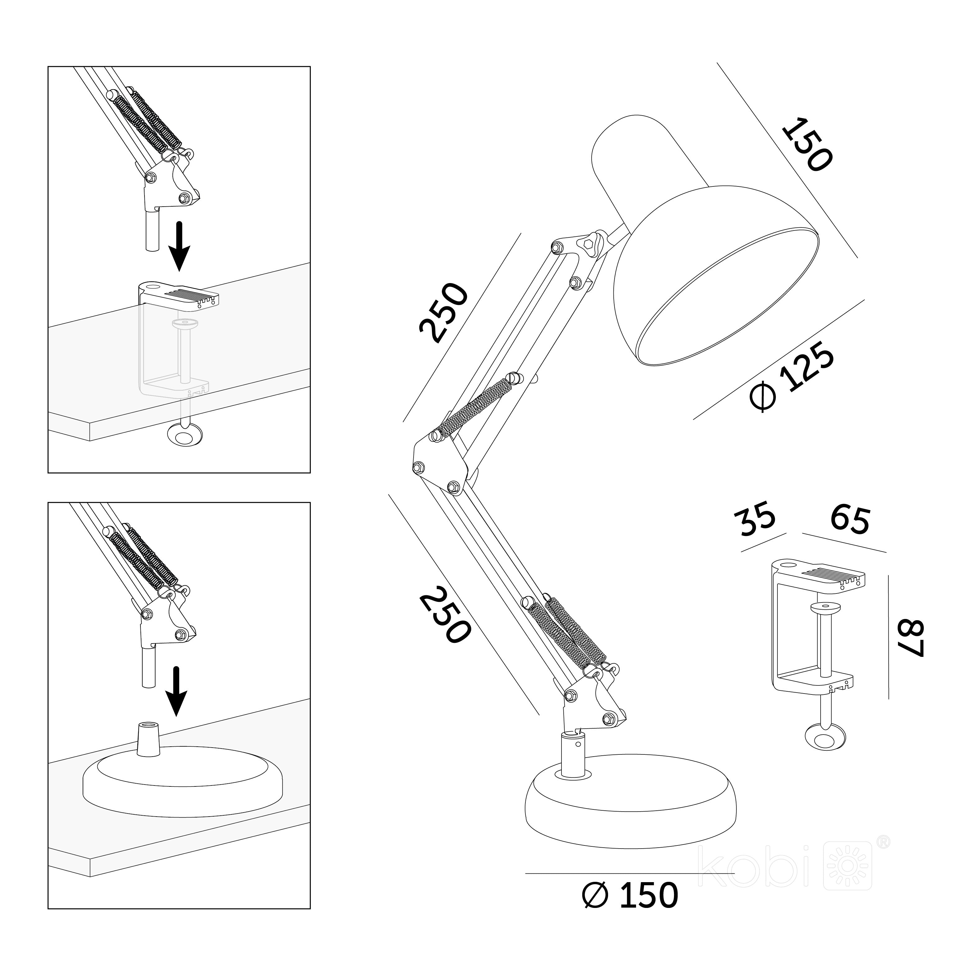 Desk lamp AURIQ 1xE27 blue LED2B