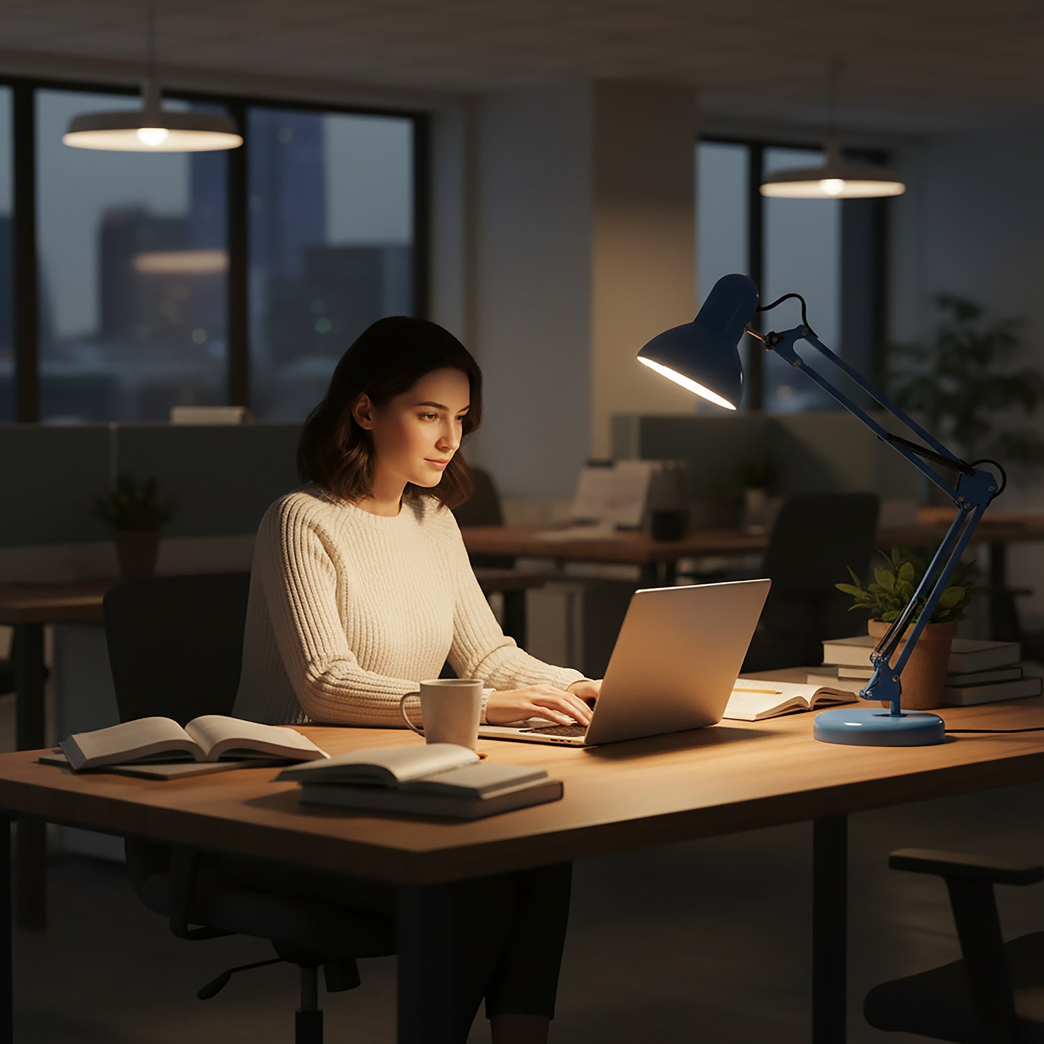 Desk lamp AURIQ 1xE27 blue LED2B
