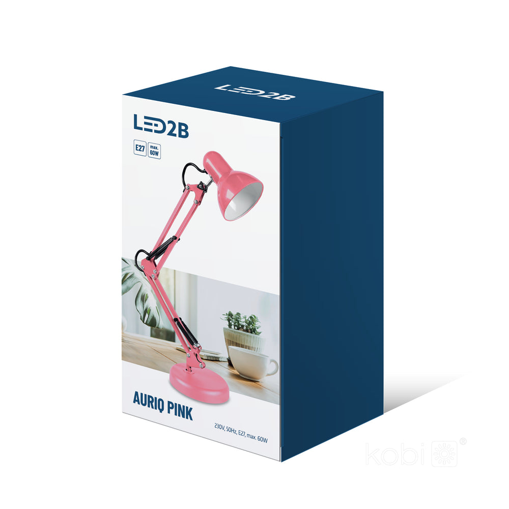 Desk lamp AURIQ 1xE27 pink LED2B