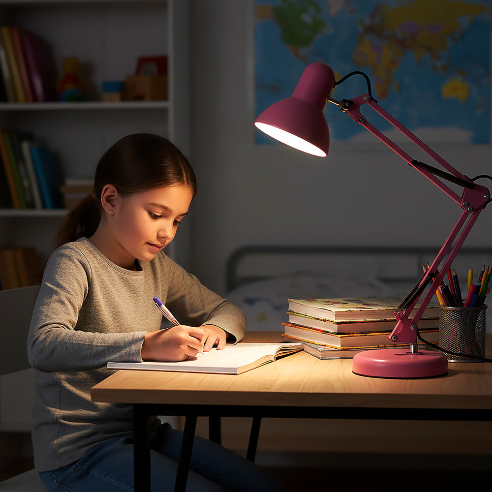 Desk lamp AURIQ 1xE27 pink LED2B