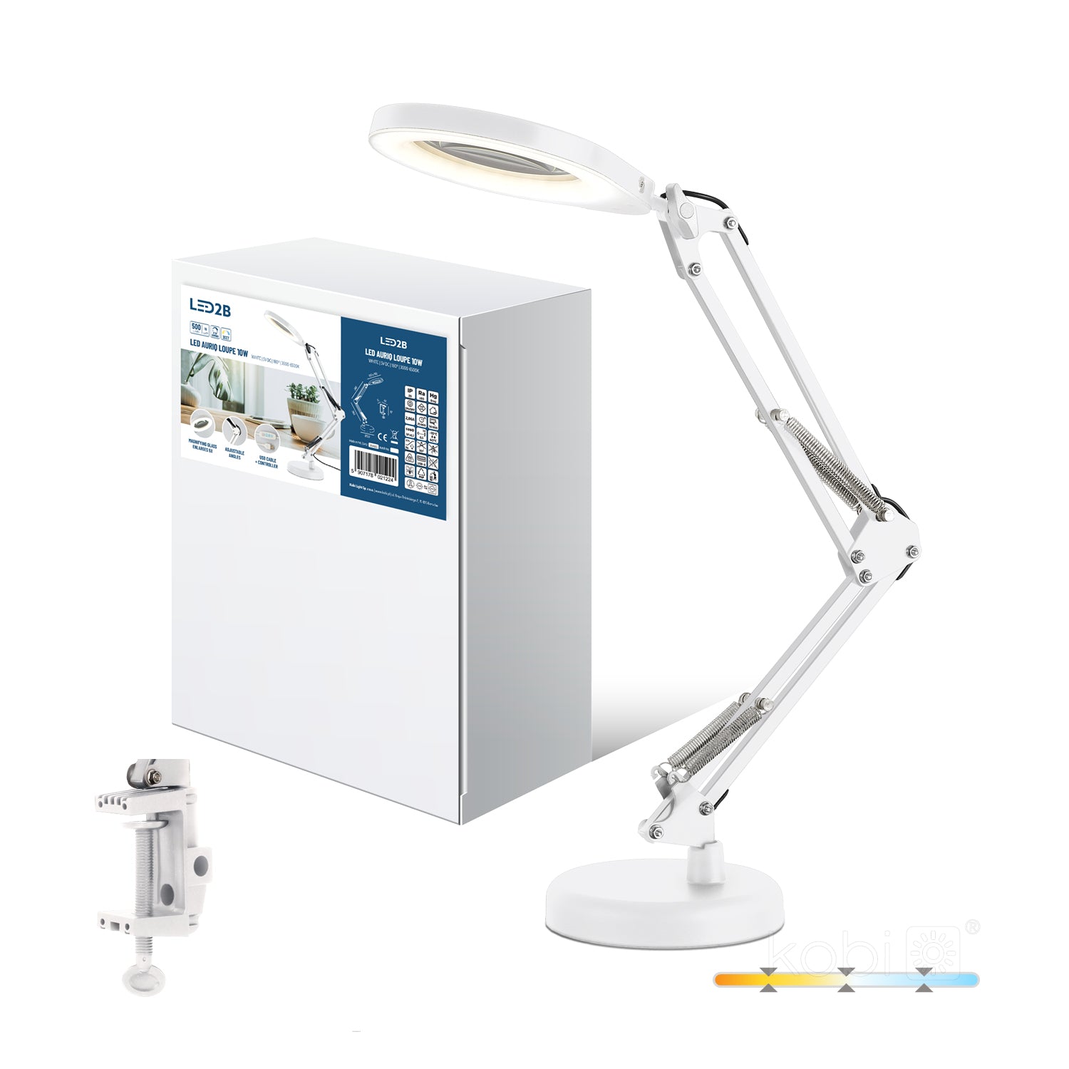 Desk lamp LED AURIQ LOUPE 10W 3CCT white LED2B