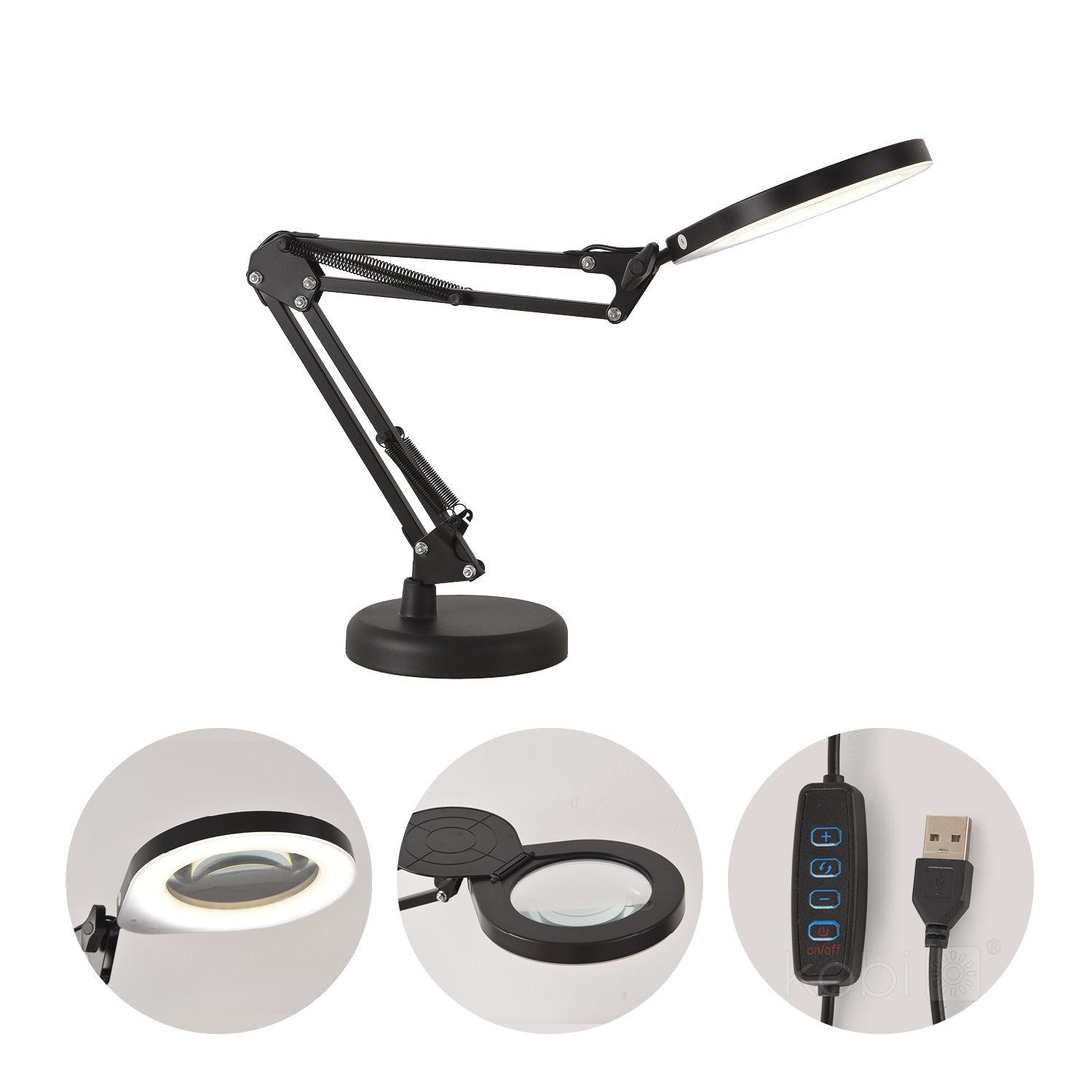 Desk lamp LED AURIQ LOUPE 10W 3CCT black LED2B