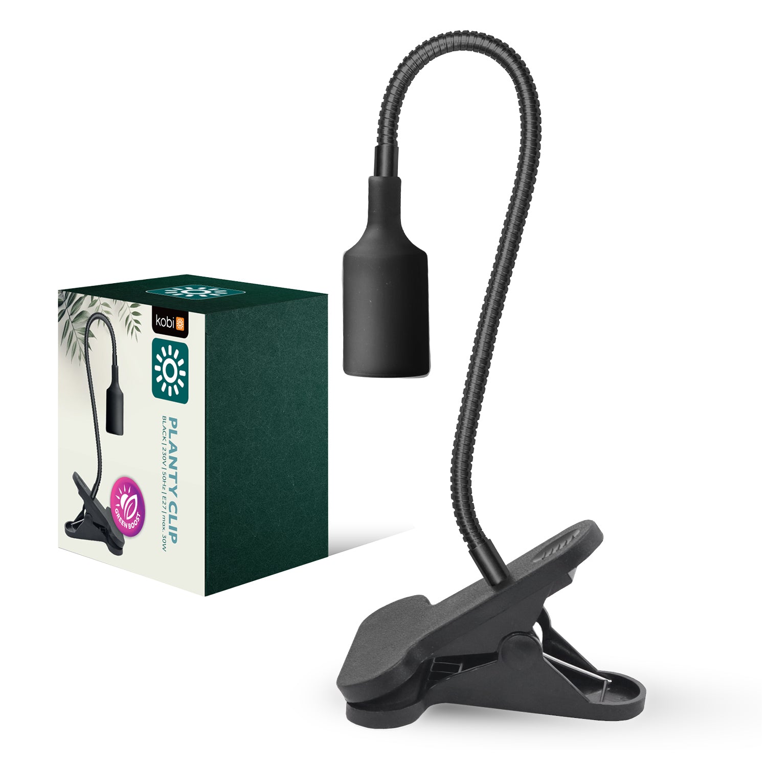 Desk lamp KOBI PLANTY CLIP W 1xE27 Black Kobi Design