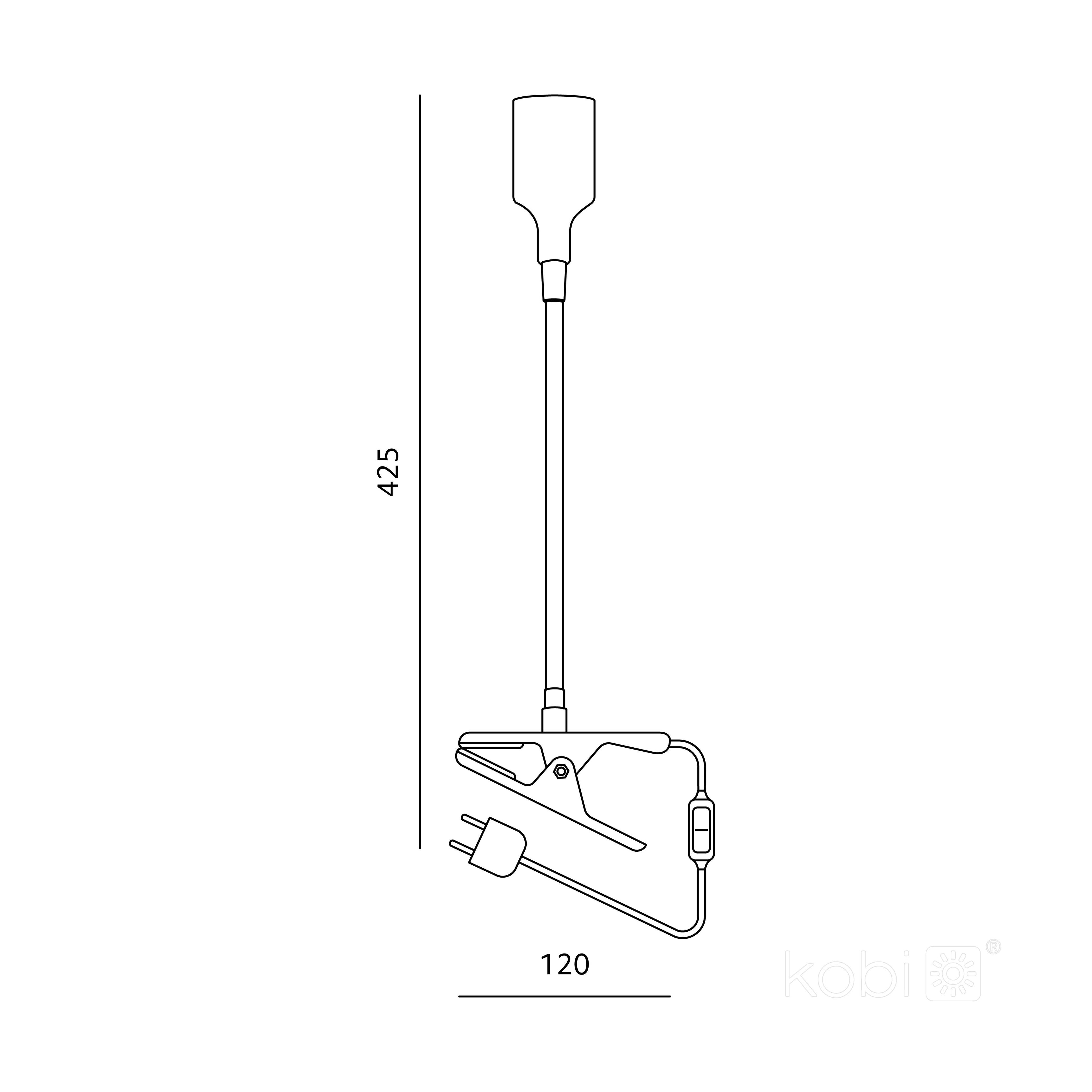 Desk lamp KOBI PLANTY CLIP W 1xE27 White Kobi Design