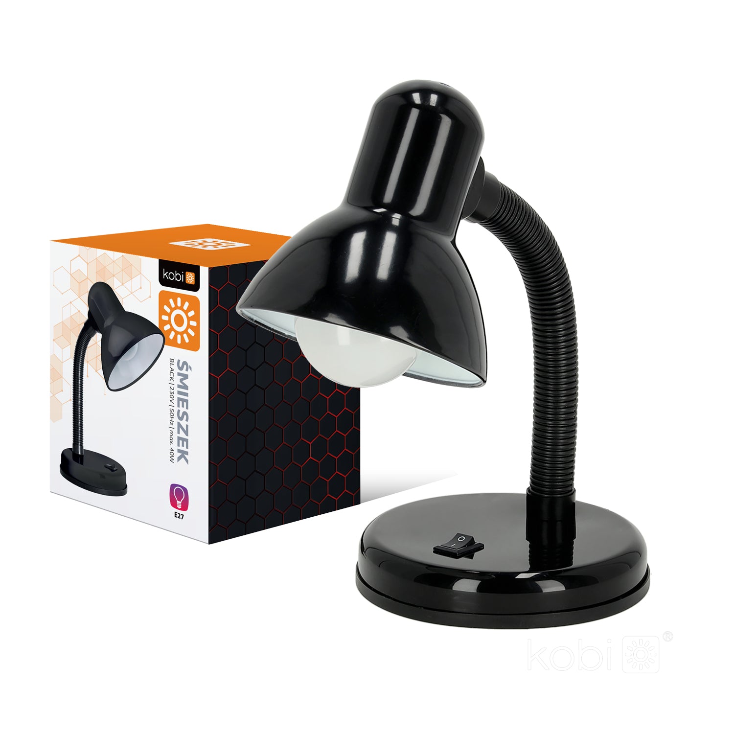 Desk lamp ŚMIESZEK 1xE27 Black Kobi