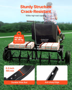 VEVOR Tow Behind Plug Aerator, 40-Inch Tow Behind Lawn Plug Aerator with Universal Hitch, Pull Behind Aerator with Iron Spikes Alternately Arranged, Lawn Aerator Tow Behind for Gardens, Lawns, Farms