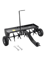 VEVOR Tow Behind Plug Aerator, 40-Inch Tow Behind Lawn Plug Aerator with Universal Hitch, Pull Behind Aerator with Iron Spikes Alternately Arranged, Lawn Aerator Tow Behind for Gardens, Lawns, Farms