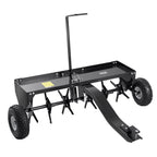 VEVOR Tow Behind Plug Aerator, 40-Inch Tow Behind Lawn Plug Aerator with Universal Hitch, Pull Behind Aerator with Iron Spikes Alternately Arranged, Lawn Aerator Tow Behind for Gardens, Lawns, Farms