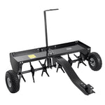 VEVOR Tow Behind Plug Aerator, 40-Inch Tow Behind Lawn Plug Aerator with Universal Hitch, Pull Behind Aerator with Iron Spikes Alternately Arranged, Lawn Aerator Tow Behind for Gardens, Lawns, Farms