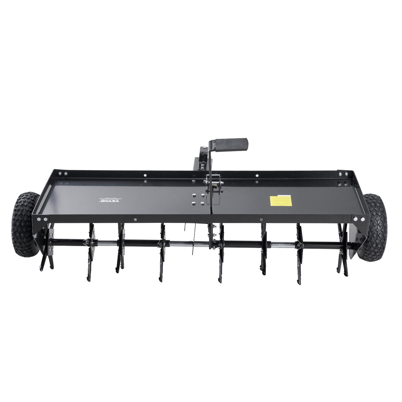 VEVOR Tow Behind Plug Aerator, 48-Inch Tow Behind Lawn Plug Aerator with Universal Hitch, Pull Behind Aerator with Iron Spikes Alternately Arranged, Lawn Aerator Tow Behind for Gardens, Lawns, Farms