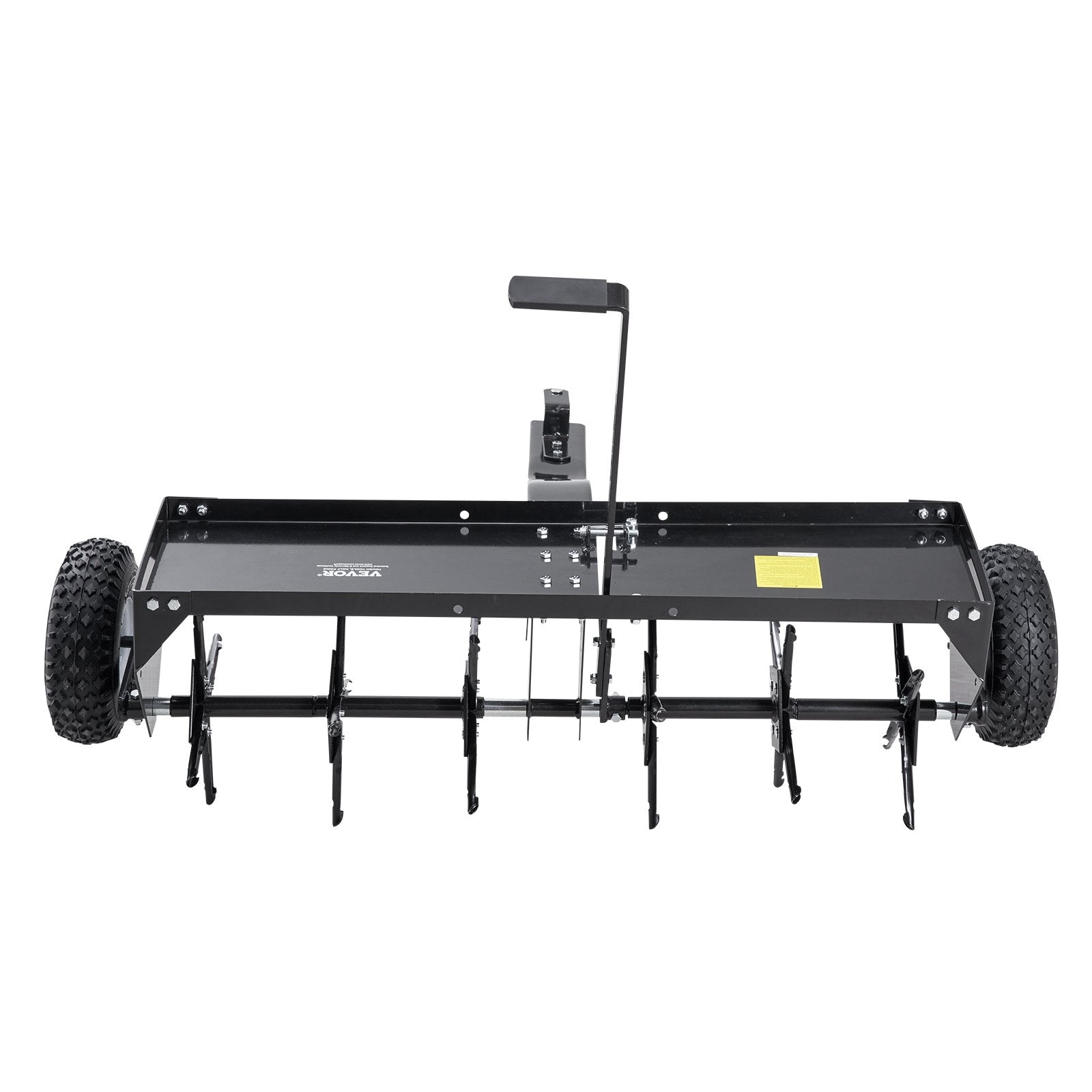VEVOR Tow Behind Plug Aerator, 40-Inch Tow Behind Lawn Plug Aerator with Universal Hitch, Pull Behind Aerator with Iron Spikes Alternately Arranged, Lawn Aerator Tow Behind for Gardens, Lawns, Farms