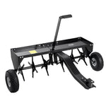 VEVOR Tow Behind Plug Aerator, 40-Inch Tow Behind Lawn Plug Aerator with Universal Hitch, Pull Behind Aerator with Iron Spikes Alternately Arranged, Lawn Aerator Tow Behind for Gardens, Lawns, Farms