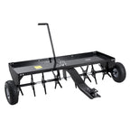 VEVOR Tow Behind Plug Aerator, 48-Inch Tow Behind Lawn Plug Aerator with Universal Hitch, Pull Behind Aerator with Iron Spikes Alternately Arranged, Lawn Aerator Tow Behind for Gardens, Lawns, Farms