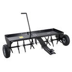 VEVOR Tow Behind Plug Aerator, 48-Inch Tow Behind Lawn Plug Aerator with Universal Hitch, Pull Behind Aerator with Iron Spikes Alternately Arranged, Lawn Aerator Tow Behind for Gardens, Lawns, Farms