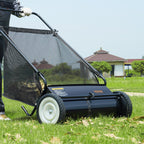 VEVOR Push Lawn Sweeper, 26-inch Leaf & Grass Collector, Strong Rubber Wheels & Heavy Duty Thickened Steel, Durable to Use with Large Capacity 7 cu. ft. Mesh Collection Hopper Bag, 4 Spinning Brushes